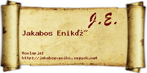Jakabos Enikő névjegykártya